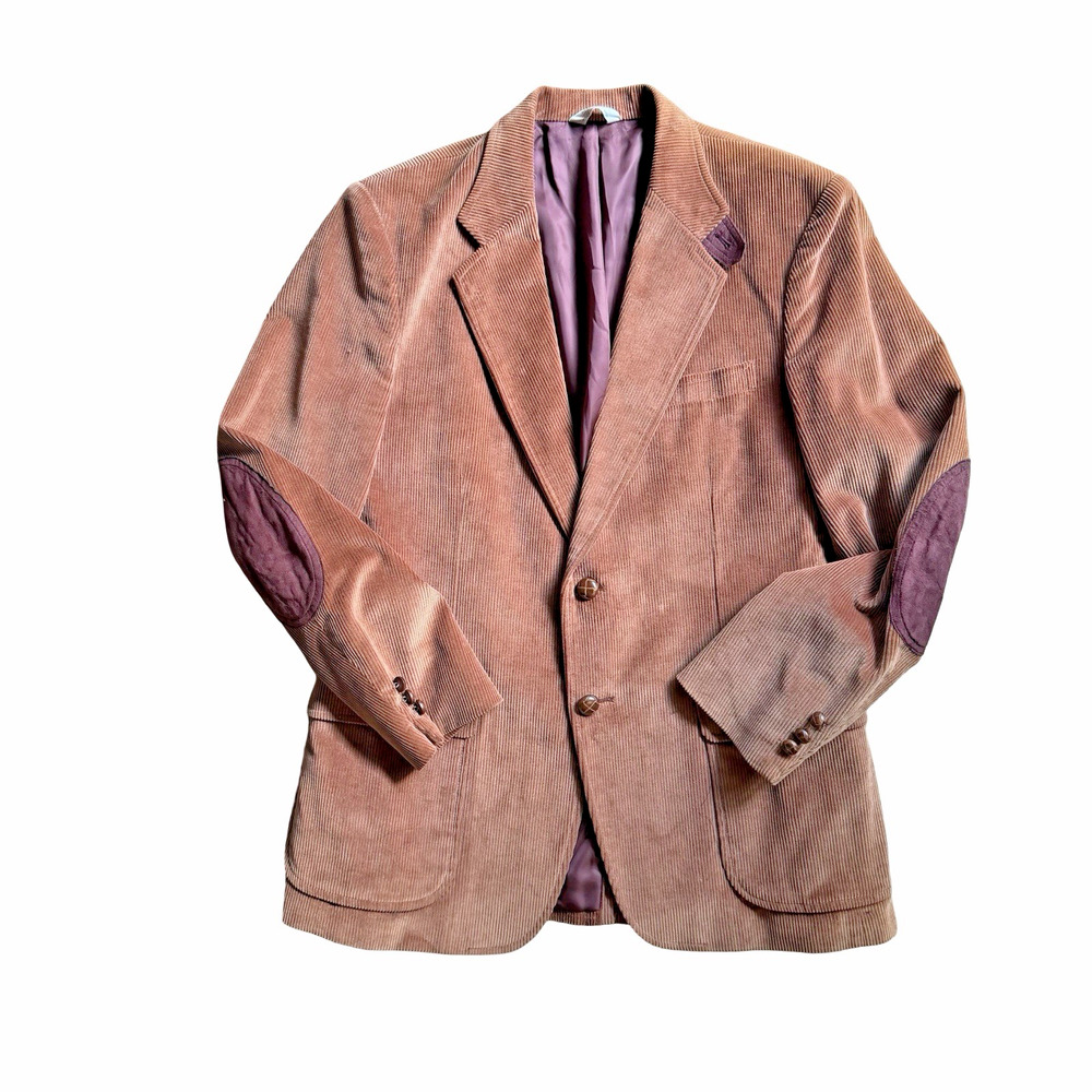 Vintage Cambridge Classics Corduroy Sport Coat Blazer Brown Elbow Patch Japan